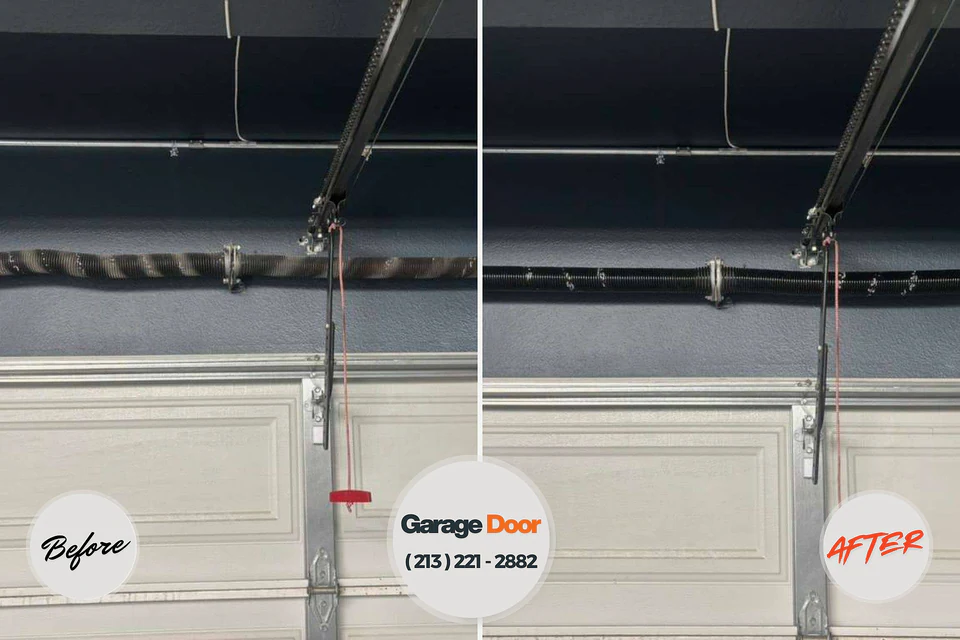 Before and after: garage door repair Eunice, NM